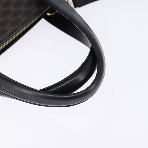 CELINE Macadam Canvas Tote Bag Pvc Leather Black Gold - Picture 7 of 13